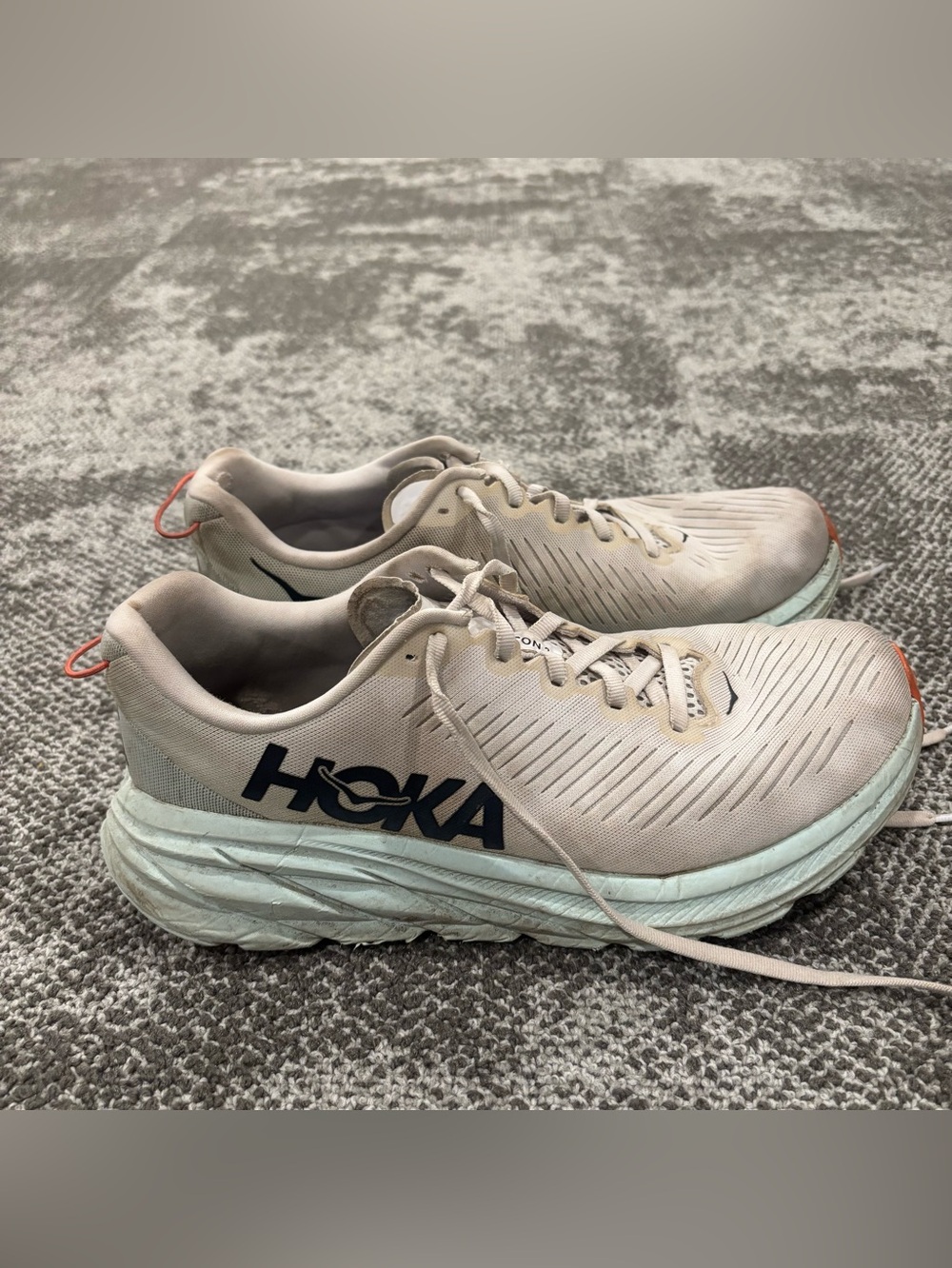 Hoka One One Rincon 3 Light Grey Blue Athletic Shoes Womens U.S. 8.5B